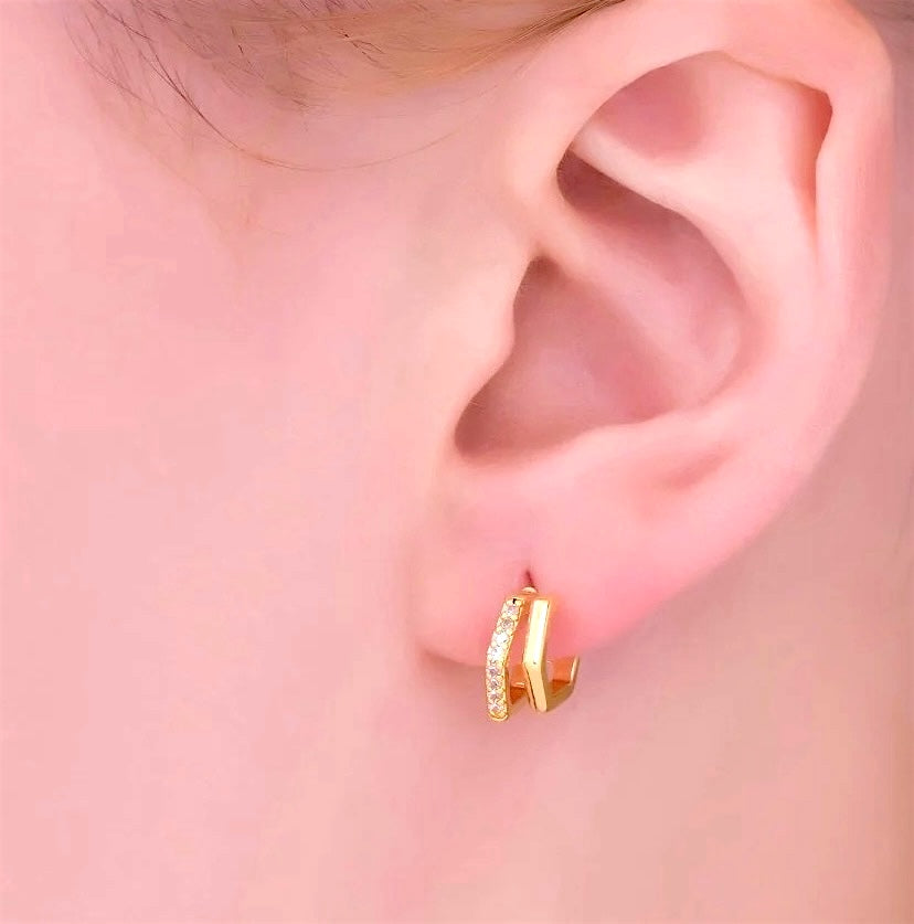 Double Bar Pave Stud