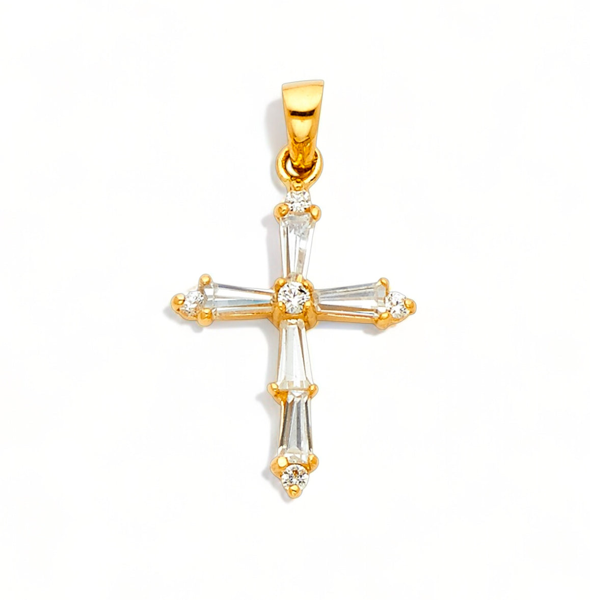 14k Baguette Cross