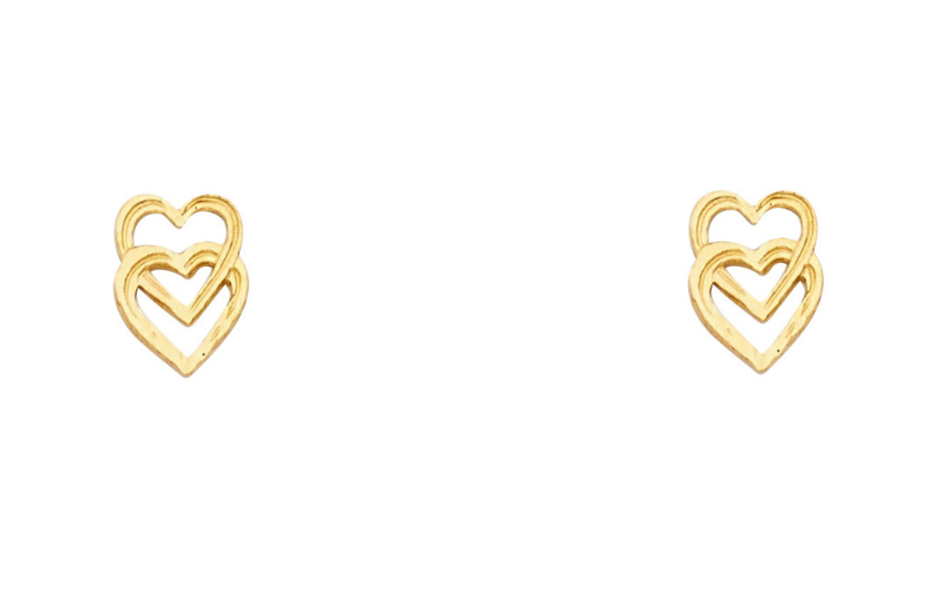 Double heart studs