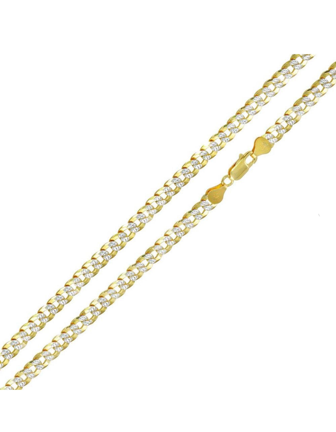 Duo tone Diamond Cut Cuban Necklace