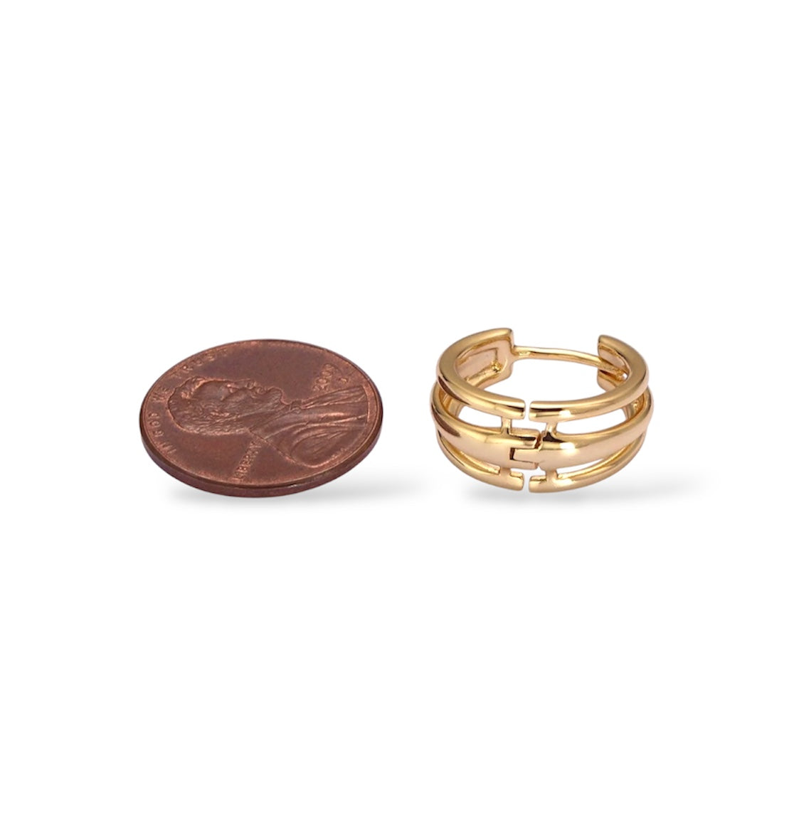 Minimalist Triple Bar Hoops