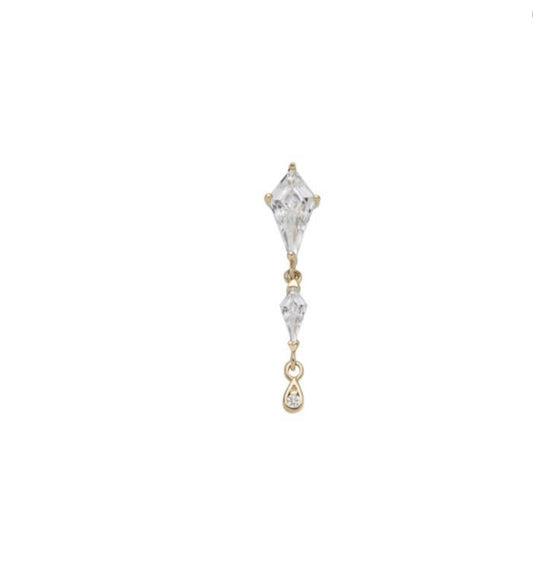 14k gold Double Pave Kite