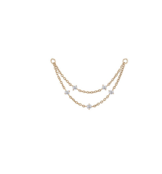 14k gold Floating Pave Link