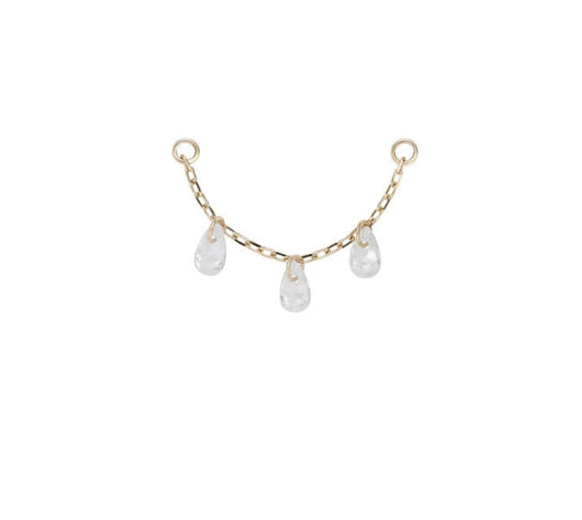 14k gold floating Teardrop chain