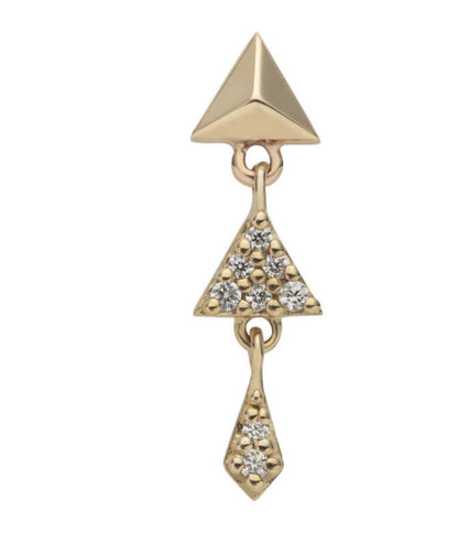 14k gold Solid Micro Kite