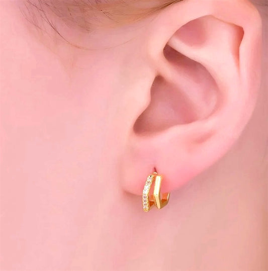 Double Bar Pave Stud