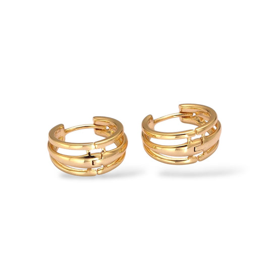 Minimalist Triple Bar Hoops
